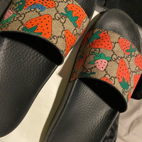 Gucci Shoes Gucci Strawberry Slides Poshmark